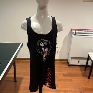 Disney Black Tank Top with Nightmare Before Christmas Design